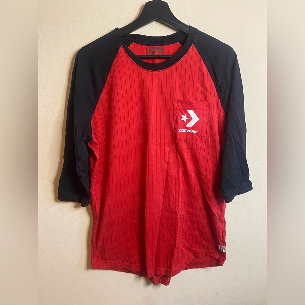 Converse Red/Black Stripe Shirt size S